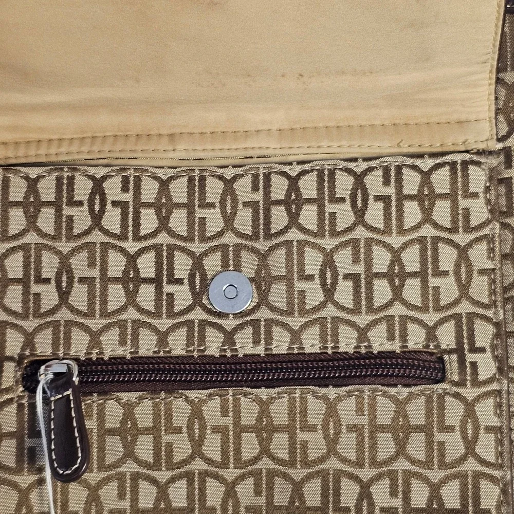 Giani Bernini Signature Logo Monogram Crossbody BagBrown JacquardMessenger Purse
